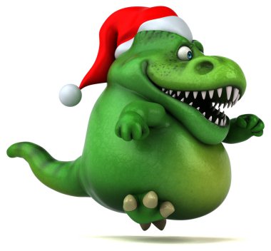 Eğlenceli çizgi film karakter Noel Baba - 3d çizim