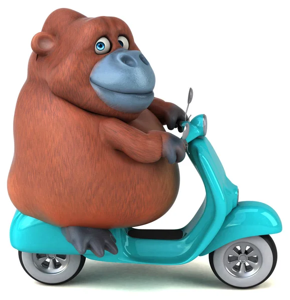 Leuk Personage Scooter Illustratie — Stockfoto