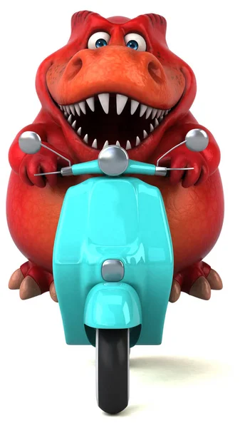 Leuk Personage Scooter Illustratie — Stockfoto