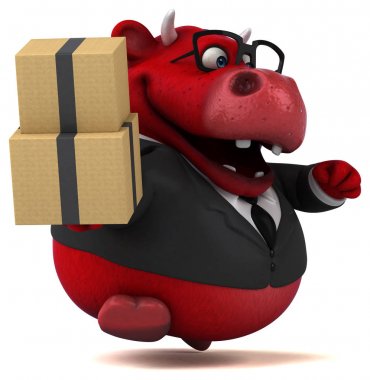 komik karikatür karakter kutuları - 3d çizim holding