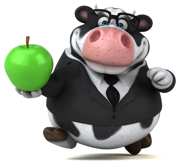 Funny Cartoon Charakter Gospodarstwa Apple Ilustracja — Zdjęcie stockowe