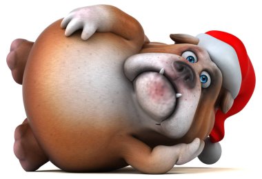 Eğlenceli çizgi film karakter Noel Baba - 3d çizim