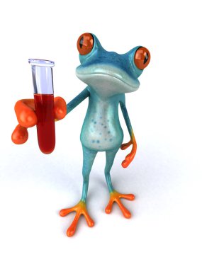 Eğlenceli kurbağa - 3D İllüstrasyon