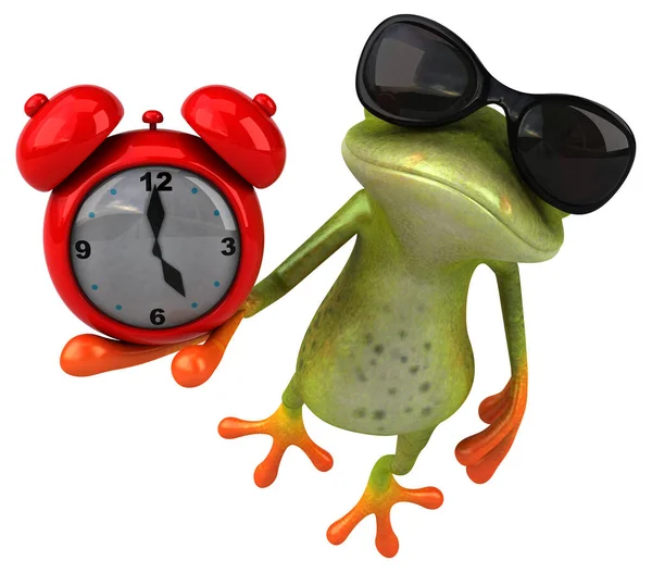 Fun Cartoon Character Clock Illustration — Stock Photo, Image