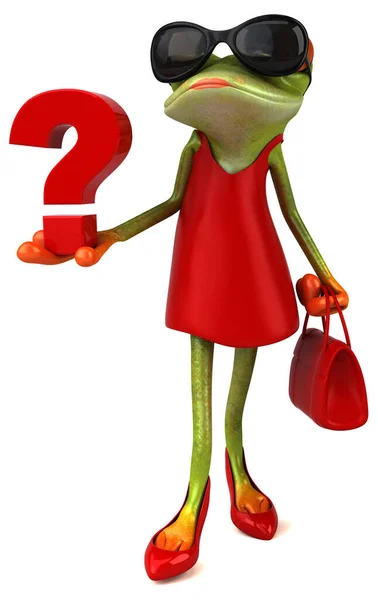 Fun Cartoon Character Question Illustration — Stock Photo, Image