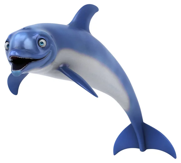 Rolig Delfinkaraktär Illustration — Stockfoto