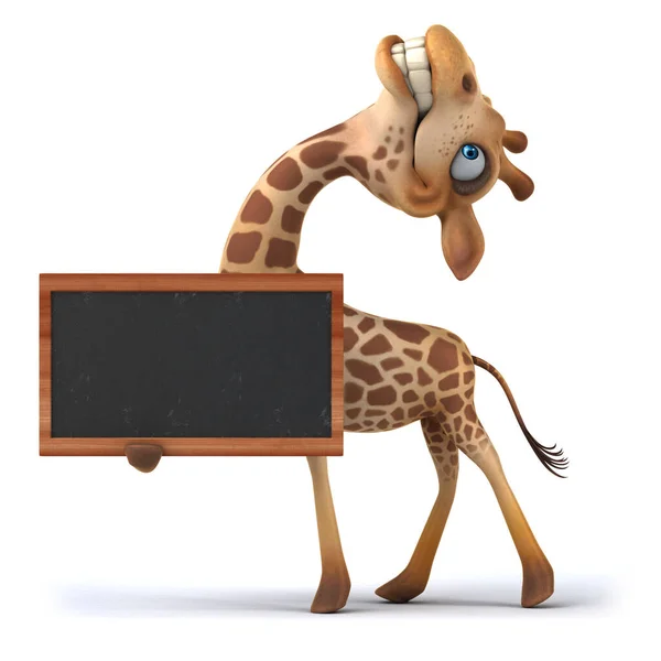 Fun Giraffe Houden Een Blackboard — Stockfoto