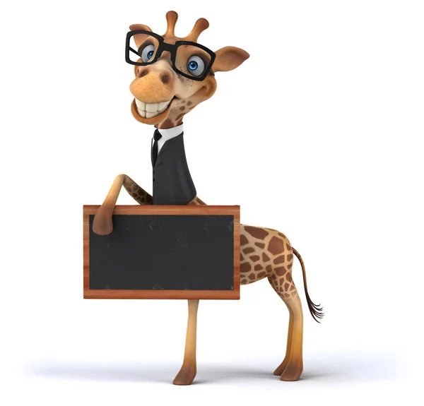 Fun Giraffe Holding Blackboard — Stock Photo, Image