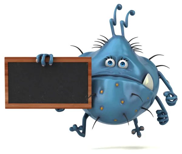 Kul Germ Bug Monster Med Svarta Tavlan — Stockfoto