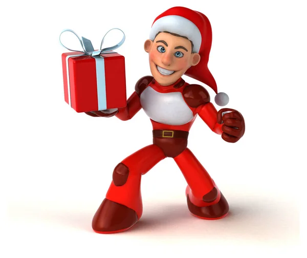 Spaß Cartoon Figur Mit Geschenk Illustration — Stockfoto