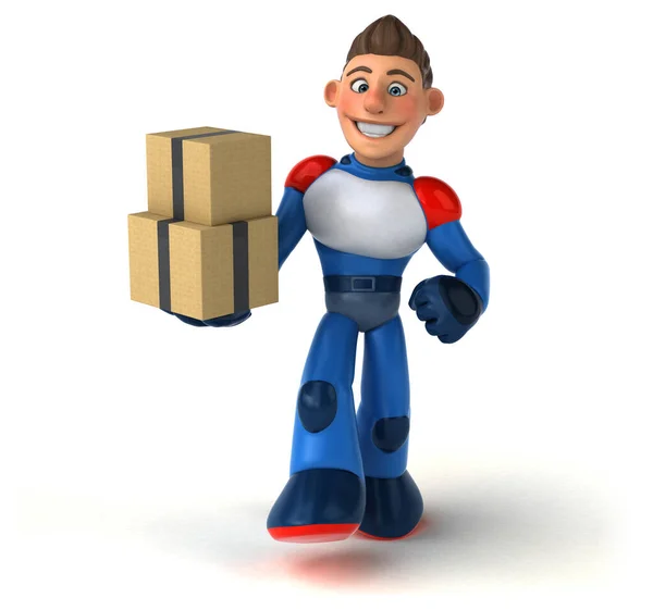 Fun Cartoon Character Boxes Illustration — Stock Photo, Image