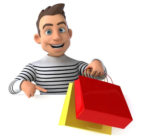 Roliga Seriefiguren Shopping Illustration — Stockfoto