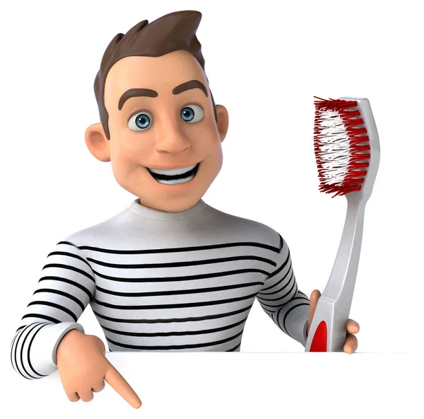 Fun Cartoon Casual Character Toothbrush — Stock Photo, Image