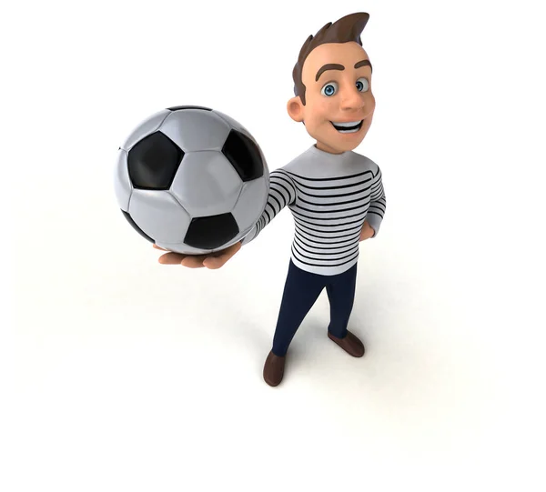 Personagem Casual Divertido Desenho Animado Com Bola — Fotografia de Stock