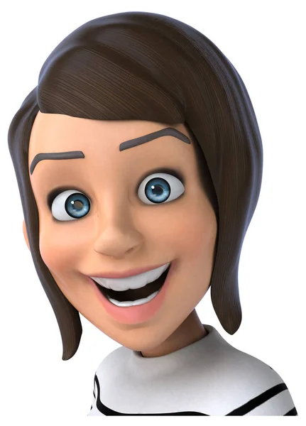 Fun Cartoon Casual Character Woman — Stock Photo, Image