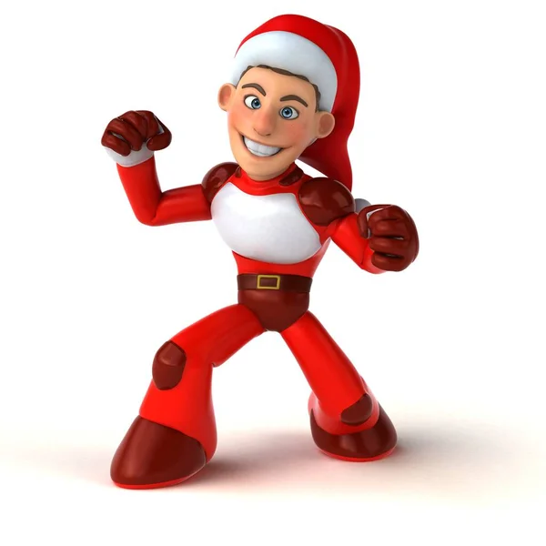 Personaggio Divertente Super Babbo Natale Illustrazione — Foto Stock