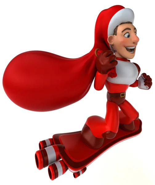 Personagem Papai Noel Super Divertido Ilustração — Fotografia de Stock