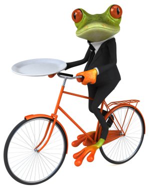 Eğlenceli çizgi film karakteri ile plaka - 3d çizim