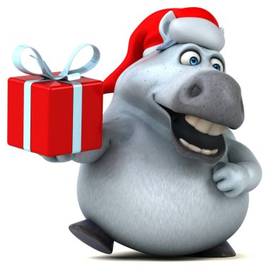 Eğlenceli çizgi film karakteri ile hediye - 3d çizim