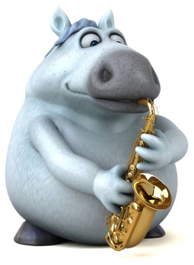 Eğlenceli at oyunu - 3D İllüstrasyon