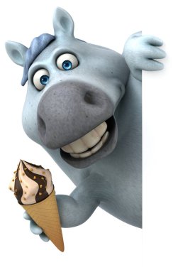 Dondurmalı eğlenceli at - 3D Görüntü