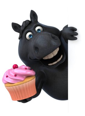  pasta ile çizgi film karakteri - 3d İllüstrasyon