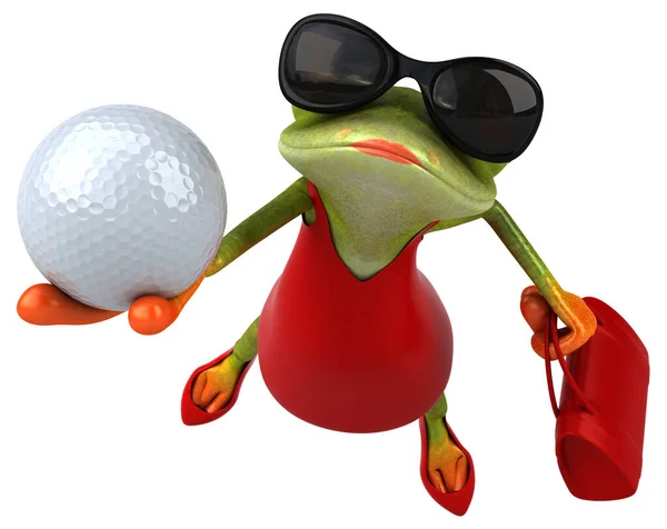 Frog Cartoon Character Ball Illustration — Stock Photo, Image