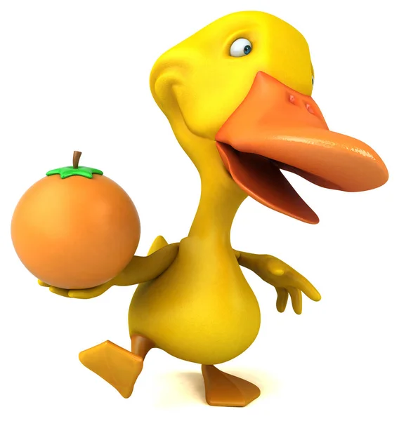 Fun Cartoon Character Orange Illustration — Stock Photo, Image