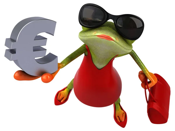 Rolig Groda Med Euro Illustration — Stockfoto