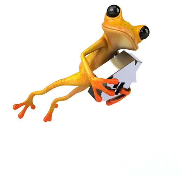 带房子的青蛙 3D图解 — 图库照片