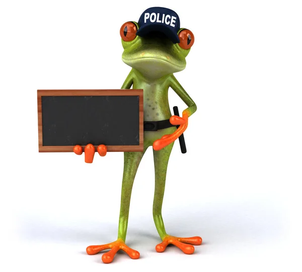 Fun Cartoon Grenouille Agent Police — Photo