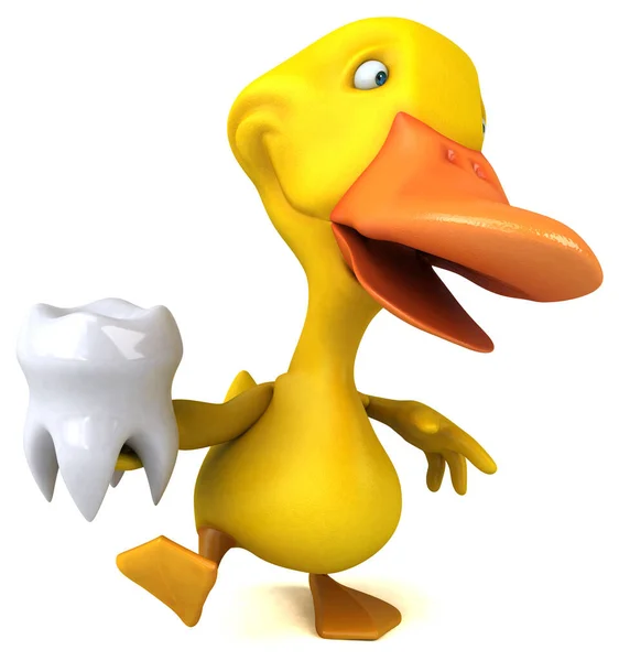 Personagem Desenho Animado Divertido Com Dente Ilustração — Fotografia de Stock