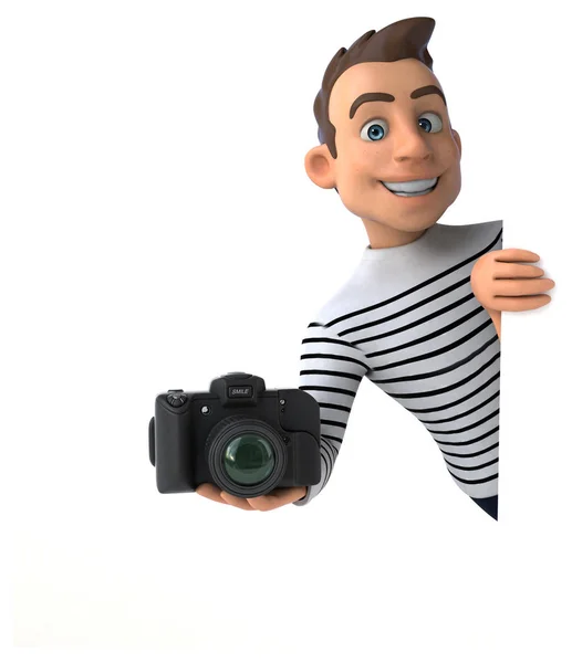 带相机的3D卡通人物 — 图库照片