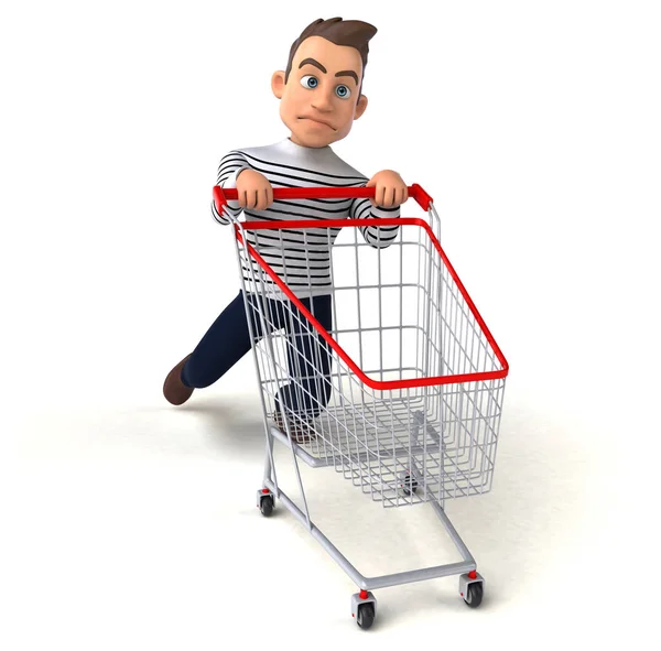 玩具车的3D卡通人物 — 图库照片