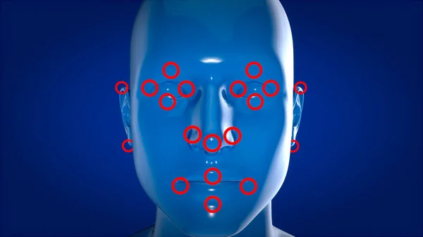 人体X線解剖学的顔認識 3Dイラスト — ストック写真