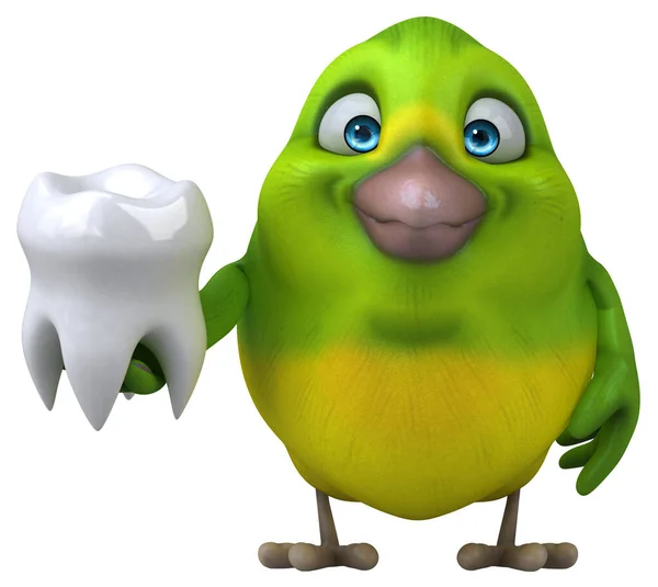 緑色の鳥の楽しい歯の — ストック写真