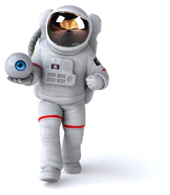 Gözü olan eğlenceli 3D çizgi film karakteri