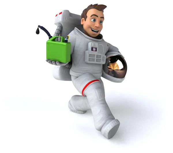 Divertente Astronauta Con Olio Illustrazione — Foto Stock