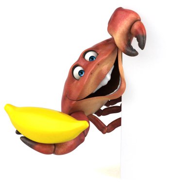 Muz - 3d çizim ile eğlenceli Yengeç