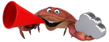 Bulutlu eğlence yengeci - 3D İllüstrasyon