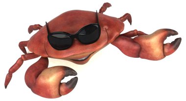 Eğlenceli yengeç karakteri - 3D Görüntü