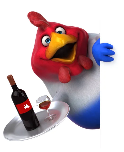 Şaraplı Eğlenceli Tavuk Görüntü — Stok fotoğraf