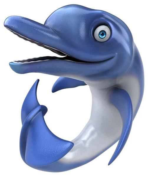 Fun Dolphin Character Illustration — Stock Photo, Image