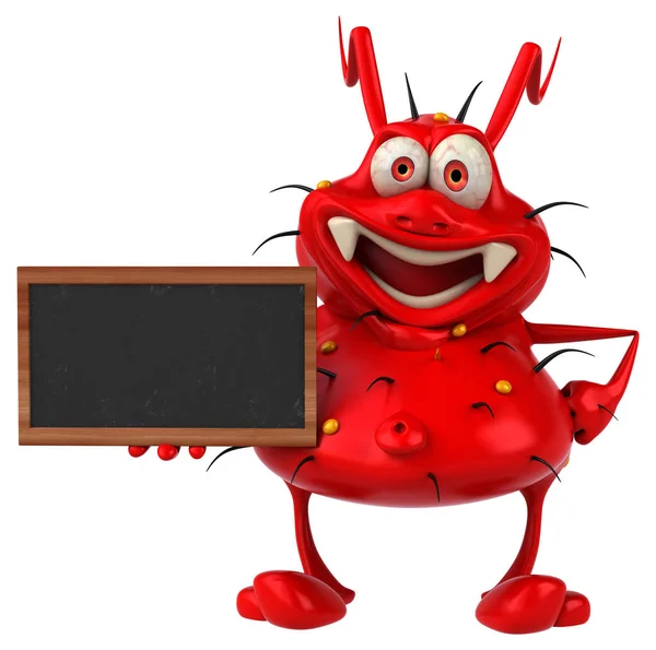 Leuke Kiemmonster Met Een Schoolbord — Stockfoto