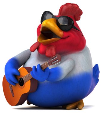 Müzik enstrümanlı 3D çizgi film karakteri