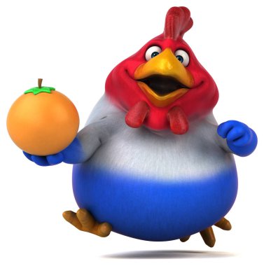 Turuncu - 3d çizim ile eğlenceli tavuk