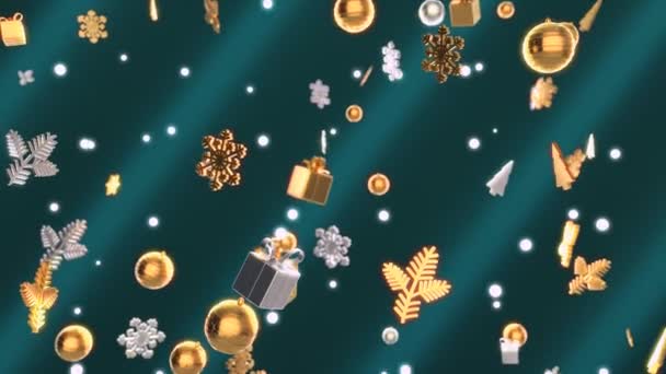 Motion Design Weihnachtssymbole — Stockvideo