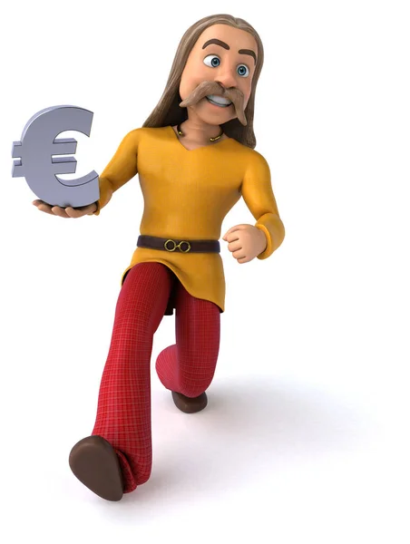Personaje Dibujos Animados Con Euro —  Fotos de Stock