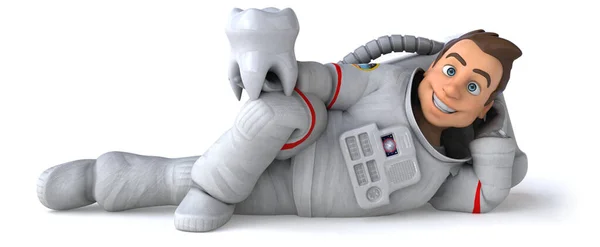 Szórakoztató Űrhajós Foggal Illusztráció — Stock Fotó