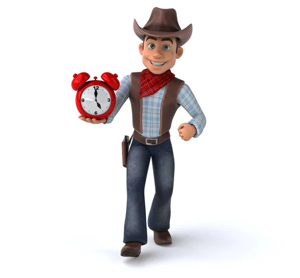 Vaquero Divertido Con Reloj Ilustración — Foto de Stock